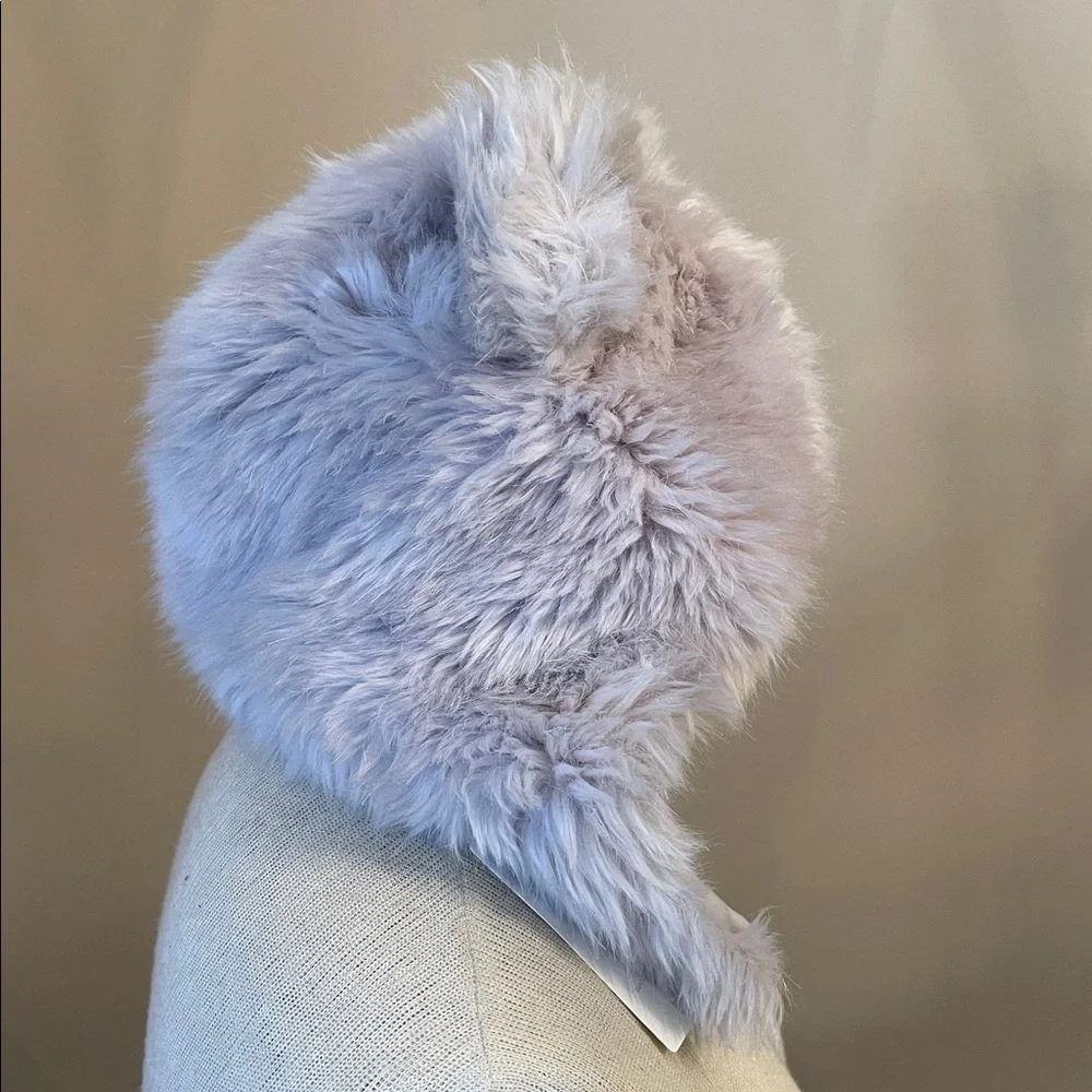 Restoration Hardware LUXE Fur Baby Animal Hood - Grey - 12 Months NWT